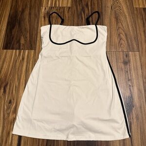 Spaghetti Strap Slip Dress with Contrast Trim